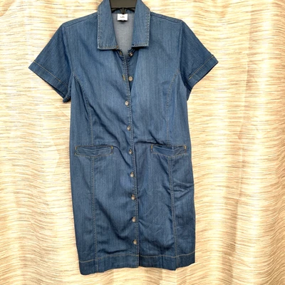 Cabi Piece of Cake Dress Light Blue Denim Shift Style Button Front Sz S NWOT - Image 1 of 4