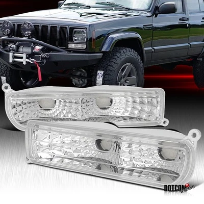 Fit 1997-2001 Jeep Cherokee Front Turn Signal Lamps Bumper Lights Left+Right Foto 1 de 4
