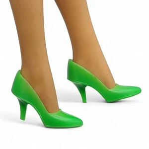 Vtg Barbie Doll  Shoes Apple GREEN JCPenney Exclusive Pumps Heels Japan #1498 - Picture 1 of 8
