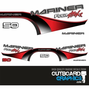 Kit de calcomanías/pegatinas motor fueraborda Mariner 50hp cuatro tiempos (1999) - Imagen 1 de 1