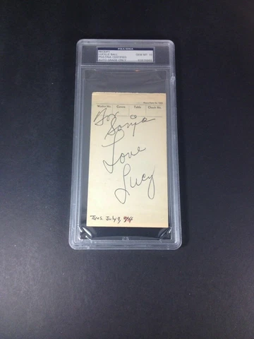 Lucille Ball Signed RARE 1974 Receipt - Authentic, I LOVE LUCY, PSA/DNA Cover