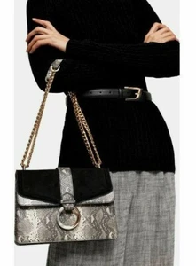 Topshop SOAR Snake Ring Damen Umhängetasche Handtasche grau und schwarz - Bild 1 von 3