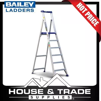 Bailey 1.8m 150kg Industrial Aluminium Platform Step Ladder FS14069 - image 1 of 4
