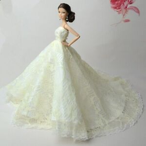 Strapless Wedding Dress For 11.5" Doll Clothes Evening  Floral Gown For 1/6 Doll