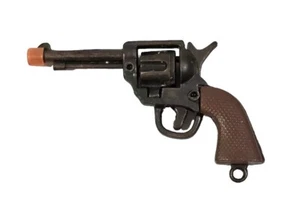 Vintage Western Six-Shooter Revolver Pistol Keychain Cap Gun - Picture 1 of 9
