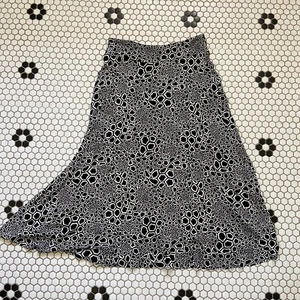 Vintage Josephine Chaus Maxi Skirt Women’s Sm Black Floral Stretch Elastic Waist - Picture 1 of 8