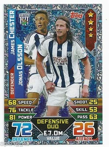 2015 / 2016 EPL Match Attax Duo (459) CHESTER / OLSSON West Bromich Albion - Picture 1 of 1