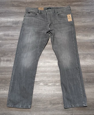 NEW Polo Ralph Lauren Size 40x32 Gray Varick Slim Straight Stretch Denim Jeans - Image 1 of 4