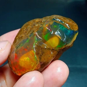 Ópalo Welo etíope natural áspero - arco iris cristal de fuego crudo espécimen grande - Imagen 1 de 8