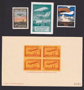 D. Reich lote correo aéreo viñetas Nuremberg semana aérea Zeppelin Görlitz +++ (1633) - Imagen 1 de 2