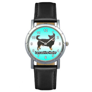 Lancashire Heeler Dog Mens Womens Genuine Leather Band Quartz Wrist Watch Sa1145