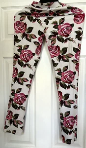 Girls Elastic childrens place waist plaid 14 floral leggings - Picture 1 of 6