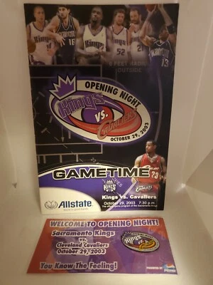Programa de debut de LeBron James NBA y Pin Cavs vs Kings 29 de octubre de 2003 ¡Muy raro!! Foto 1 de 4