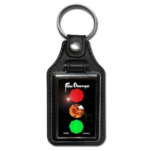 FEU ORANGE FAUX LEATHER KEY RING A GREAT KEY RING FOR THE CLASSIC 80'S CAR OWNER - Picture 1 of 1