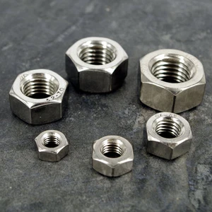 Hexagonal Nuts, A2-70 304 Stainless Steel Full M8 M10 M12 - Picture 1 of 7