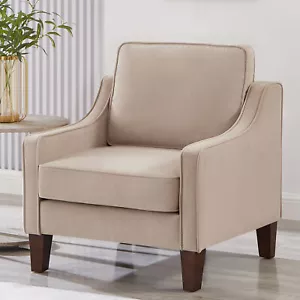 Modern Armchair Single Seat Sofa Chair Upholstered Velvet Accent Chair - Picture 1 of 13