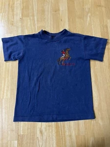 Vintage Abilene Texas Kids Blue Single Stitch Shirt Tee Cowboy Rodeo Horse Fade - Picture 1 of 13