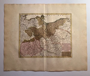 Seltener antiker handkolorierter Kupferstich von 1784 Tirion - Landkarte von Obersachsen, Germany - Bild 1 von 2