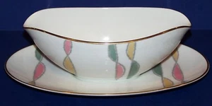 HTF NORITAKE RC JAPAN 226 MID CENTURY MODERN GRAVY BOAT WITH ATTACHED UNDERPLATE - Picture 1 of 1