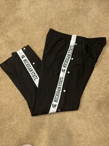 NWT Lg. Michigan State Spartans Womens Tear Away Snap Button Basketball Pants - Picture 1 of 8