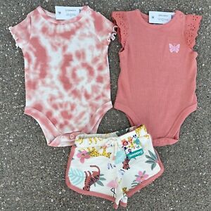 Garanimals Baby Girls Dolphin Shorts Body Suit Mix & Match Set NWT 0-3 Months