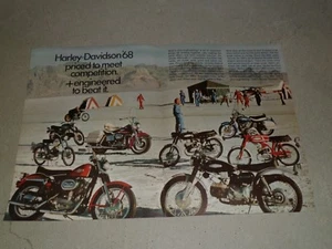 VARIOS ANUNCIOS DE MOTOCICLETA HD HARLEY DAVIDSON DE LA DÉCADA DE 1960/ARTÍCULOS COLOR/BLANCO Y NEGRO - Imagen 1 de 25