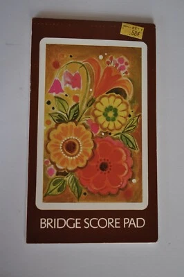 Bridge Score Pad Цветочный Обложка 1970-е Arrco Playing Card Company - Изображение 1 из 4