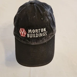 Morton Buildings Hat Black Strapback Cap Barn Construction Machine Shed Farm - Picture 1 of 12