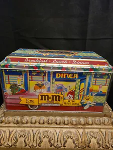 Vintage 1996 M&M’S Limited Edition Christmas Village Series Diner Blechdose Neu - Bild 1 von 5