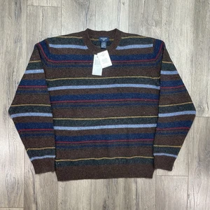 Dockers 100% Lambswool Men’s Sweater Size XL Striped Retro Grandpa Academia NWT - Picture 1 of 9