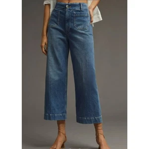 EUC Anthropologie PILCRO Women's The Skipper Wide Leg Crop Jeans Pants 26 - Picture 1 of 12