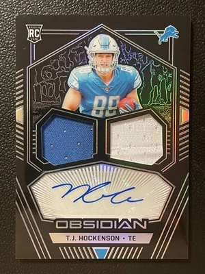 2019 Panini Obsidian T.J. Hockenson 40/150 Jersey Auto Autograph RC Rookie - Image 1 of 2