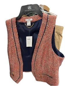 Chaleco Chaleco Cache Lana Tweed Inspirado Militar 12 Preppy Precio de venta sugerido por el fabricante 128 USD - Imagen 1 de 11