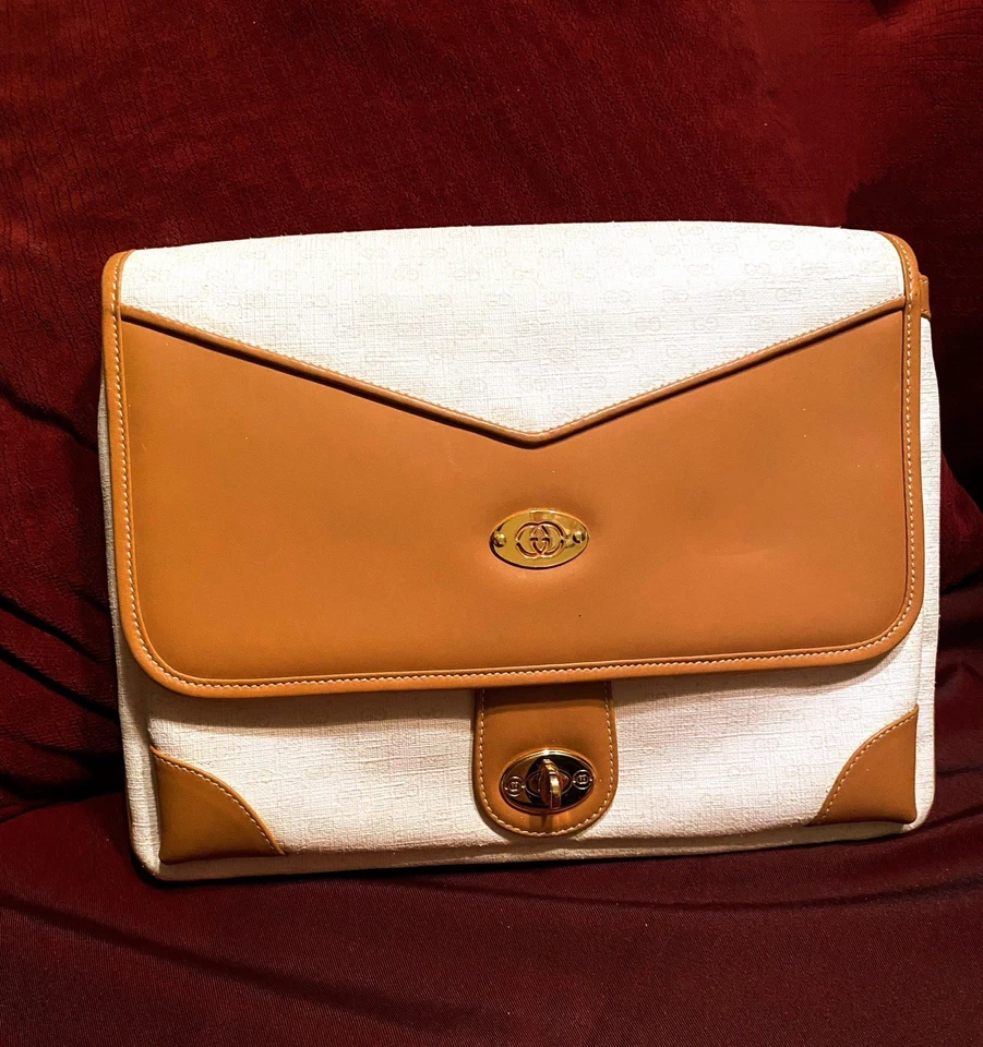 Auténtico Bolso Bandolera GUCCI Cartera Bronceado Blanco Mediano Foto 1 de 4