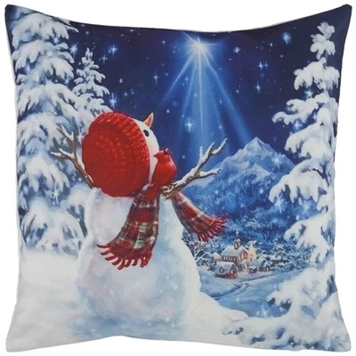 Kissenbezug Kissenhülle 40x40 Weihnachten WINTER Dekokissen Kissen Schneemann - Bild 1 von 4