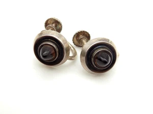 Pendientes vintage Kupittaan Kulta de plata esterlina atornillados modernistas ahumados - Imagen 1 de 7