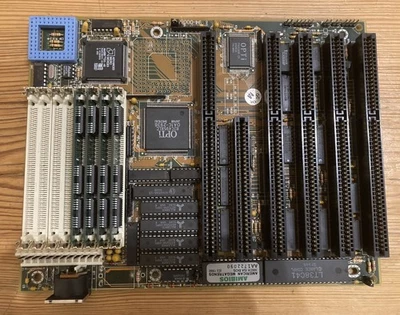 Vintage 386 Motherboard Opti 495XLC Am386DX 40MHz, 4MB RAM, 80386 DX40 Mainboard - Bild 1 von 4