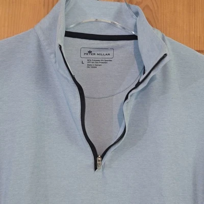 Camisa Peter Millar 1/4 Cremallera Mujer Grande Azul Golf Protección Solar Manga Larga Foto 1 de 4