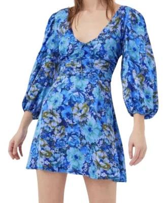 Vestido For Love & Lemons Astor Mujer Grande Floral Azul Mini Fiesta Formal Boho Foto 1 de 4