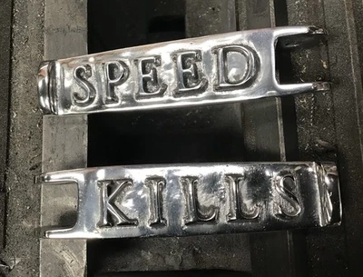 Chopperdaves Speed Kills Chopper Footpegs! Cast Aluminum! Made In USA - Image 1 of 3