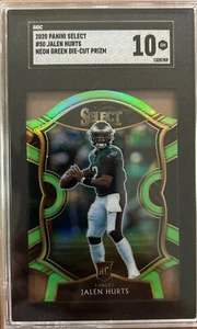 2020 Panini Select Neon Green Die Cut JALEN HURTS SGC 10 - Picture 1 of 2
