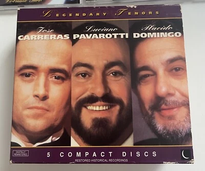 Legendary Tenors Pavarotti Domingo Carreras 1994 Five CD Box Set Eclipse Music Foto 1 de 4