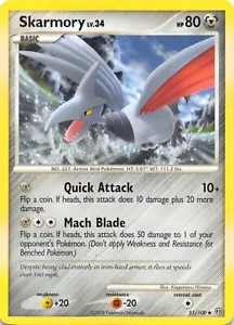 SKARMORY 51/100 - NON COMUNE OLOGRAMMA - DP Stormfront - CARTA Pokémon 2008 - quasi nuova/lp - Foto 1 di 2