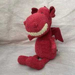 Edredón de bebé retirado sonriente rojo peluche juguete suave Jellycat Toothy Dragon - Imagen 1 de 5