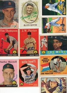 Autographed Tigers Post Cards 1957 1958 1959 1960 Reprints Bowman Topps