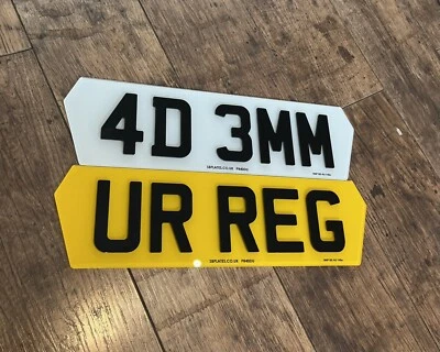 4D 3MM MATRÍCULAS HEXAGONALES CARRETERA LEGAL MOT LEGAL BRILLO NEGRO ACRÍLICO 5 DÍGITOS Foto 1 de 2