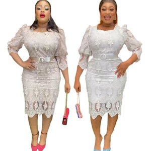 African Dashiki High Waist Bodycon Dresses for Women Evening Party Lace Gown New - Picture 1 of 11