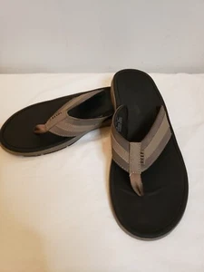 REEF Phoenix Men's Size 12 Brown & Black Flip Flops Sandals EUC - Picture 1 of 10