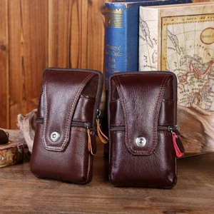 Cell Phone Waist Belt Holster Loop Pack Bag PU Leather Pouch Wallet Case Cover - Photo 1 sur 10