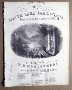 c1850 London Sheet Music THE SILVER LAKE VARSOVIANA Dance Music W. H. Montgomery - Picture 1 of 1